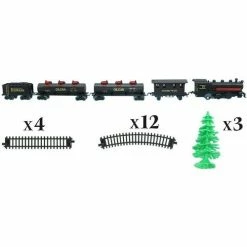 Féérie Lights & Christmas Train électrique 24 pièces du village de Noël Objets de décoration Couleur Marron