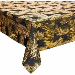 Féérie Lights & Christmas Nappe 140x240 cm feuille or Linge de maison Couleur Noir