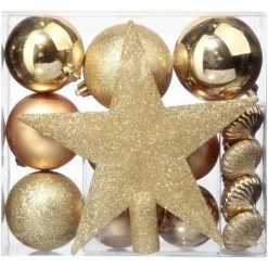 Féérie Lights & Christmas Kit de décorations pour sapin de noël - 18 Pièces Objets de décoration Couleur Doré