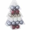 Féérie Lights & Christmas Kit déco pour sapin de Noël - 34 Pièces Objets de décoration Couleur Gris