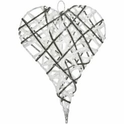 Féérie Lights & Christmas Cœur de Noël pailleté à suspendre - 21 x 26 cm Objets de décoration Couleur Blanc