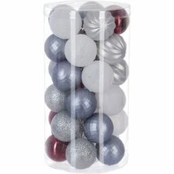 Féérie Lights & Christmas Kit déco pour sapin de Noël - 30 Pièces Objets de décoration Couleur Gris