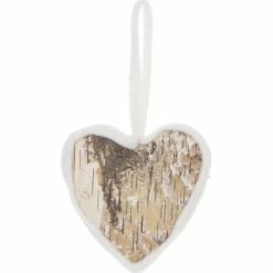 Féérie Lights & Christmas Décoration pour sapin de Noël en bois Laine - Cœur Objets de décoration Couleur Marron