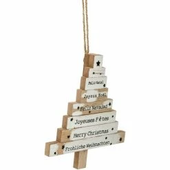 Féérie Lights & Christmas Décoration en bois pour sapin de Noël Pancarte Objets de décoration Couleur Blanc -Christmas Soldes Boutique 20970632 500 B