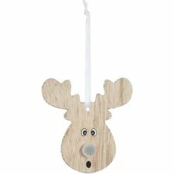 Féérie Lights & Christmas Décoration pour sapin de Noël en bois - Tête de renne Objets de décoration Couleur Gris