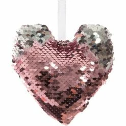 Féérie Lights & Christmas Décoration pour sapin de Noël Sequin - Cœur Objets de décoration Couleur Rose