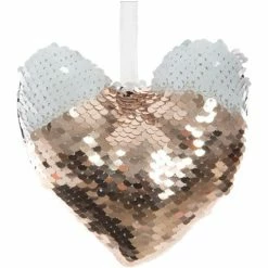 Féérie Lights & Christmas Décoration pour sapin de Noël Sequin - Cœur Objets de décoration Couleur Doré