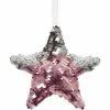 Féérie Lights & Christmas Décoration pour sapin de Noël Sequin - Etoile Objets de décoration Couleur Rose