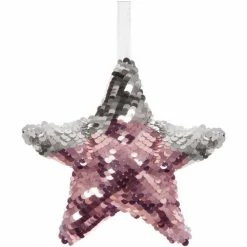 Féérie Lights & Christmas Décoration pour sapin de Noël Sequin - Etoile Objets de décoration Couleur Rose