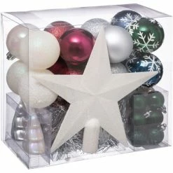 Féérie Lights & Christmas Kit déco pour sapin de Noël - 44 Pièces Objets de décoration Couleur Blanc
