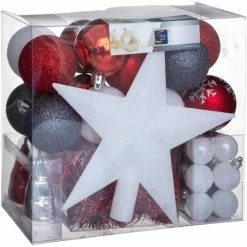Féérie Lights & Christmas Kit déco pour sapin de Noël - 44 Pièces Objets de décoration Couleur Blanc