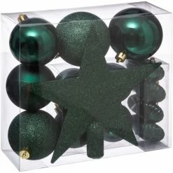 Féérie Lights & Christmas Kit de décorations pour sapin de noël - 18 Pièces Objets de décoration Couleur Vert