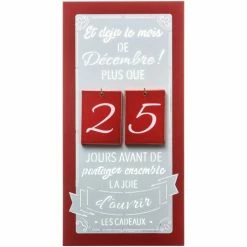 Féérie Lights & Christmas Calendrier de l'Avent en bois à suspendre Jeanne Objets de décoration Couleur Rouge