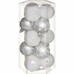 Féérie Lights & Christmas Kit déco pour sapin de Noël - 15 Pièces Objets de décoration Couleur Argent