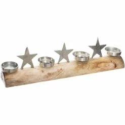 Féérie Lights & Christmas Photophore de Noël design bois Terre Sauvage Objets de décoration Couleur Argent