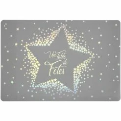 Féérie Lights & Christmas 6 Sets de table de Noël design Etoile Objets de décoration Couleur Argent