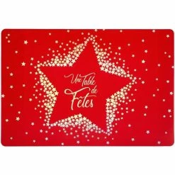 Féérie Lights & Christmas 6 Sets de table de Noël design Etoile Objets de décoration Couleur Rouge
