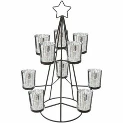 Féérie Lights & Christmas Photophore de Noël design métal Sapin Objets de décoration Couleur Noir