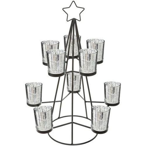 Féérie Lights & Christmas Photophore de Noël design métal Sapin Objets de décoration Couleur Noir 3 Féérie Lights & Christmas Photophore de Noël design métal Sapin Objets de décoration Couleur Noir