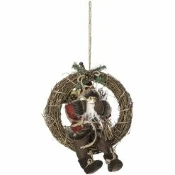 Féérie Lights & Christmas Couronne de Noël en bois Terre sauvage Objets de décoration Couleur Marron