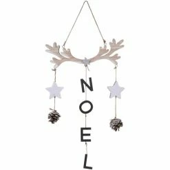 Féérie Lights & Christmas Décoration de Noël à suspendre en bois Terre sauvage Objets de décoration Couleur Beige