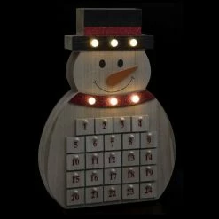 Féérie Lights & Christmas Calendrier de l'Avent lumineux bois Noël Objets de décoration Couleur Beige