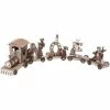 Féérie Lights & Christmas Train en bois 4 wagons de Noël Objets de décoration Couleur Marron