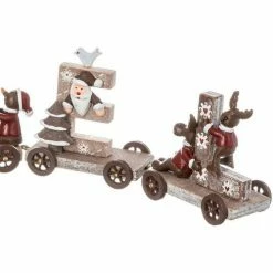 Féérie Lights & Christmas Train en bois 4 wagons de Noël Objets de décoration Couleur Marron -Christmas Soldes Boutique 21089887 500 D