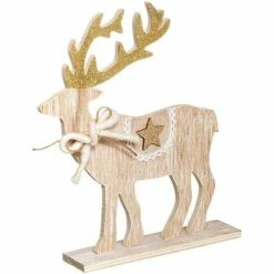 Féérie Lights & Christmas Objet renne cocon bois H30 cm Objets de décoration Couleur Beige