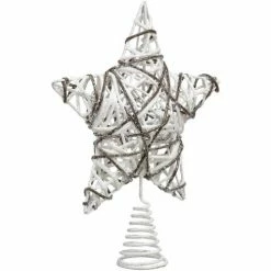 Féérie Lights & Christmas Cimier pour sapin de Noël - 51 x 47 cm et beige Objets de décoration Couleur Blanc