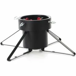 Féérie Lights & Christmas Pied de sapin de Noël en métal Tradi - Réglable Objets de décoration Couleur Noir