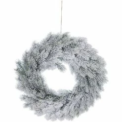 Féérie Lights & Christmas Couronne de Noël floquée effet enneigée - Diam. 40 cm Objets de décoration Couleur Vert