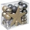 Féérie Lights & Christmas Kit de décoration pour sapin de Noël - 44 Pièces Objets de décoration Couleur Doré