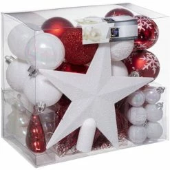 Féérie Lights & Christmas Kit de décoration pour sapin de Noël - 44 Pièces Objets de décoration Couleur Rouge