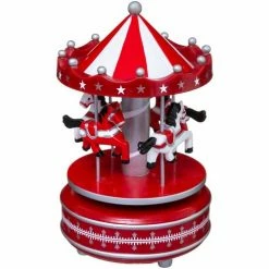 Féérie Lights & Christmas Village de Noël Carrousel musical Objets de décoration Couleur Rouge