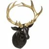 Féérie Lights & Christmas Trophée renne bois dorés 33 cm Objets de décoration Couleur Noir