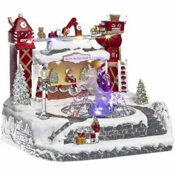 Féérie Lights & Christmas Village de Noël l'atelier mécanique avec fontaine Objets de décoration Couleur Blanc