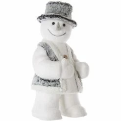 Féérie Lights & Christmas Décoration Bonhomme de Neige Fourrure Objets de décoration Couleur Blanc