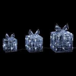 Féérie Lights & Christmas Sujet lumineux lot de 3 cadeaux - Fééric Christmas Objets de décoration Couleur Blancfroid