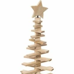 Féérie Lights & Christmas Sapin en Bois Articulé - Fééric Christmas Objets de décoration Couleur Naturel -Christmas Soldes Boutique 23447363 500 B