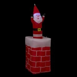 Féérie Lights & Christmas Article de Noël Gonflable Led / Mouvement Cheminé 150 cm Objets de décoration Couleur Rouge/blanc