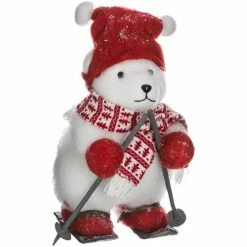 Féérie Lights & Christmas Décoration Plafond Ours Bonnet Skis Objets de décoration Couleur Blanc