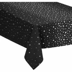 Féérie Lights & Christmas Nappe 140x240 cm Etoiles noir argent Linge de maison Couleur Argent