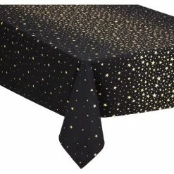 Féérie Lights & Christmas Nappe 140x240 cm Etoiles noir or Linge de maison Couleur Doré