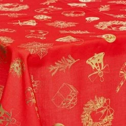Féérie Lights & Christmas Nappe 140x240 cm rouge or Linge de maison Couleur Rouge -Christmas Soldes Boutique 24145124 500 C