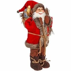Féérie Lights & Christmas Décoration Père Noël traditionnel marron 30 cm Objets de décoration Couleur Marron