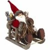 Féérie Lights & Christmas Décoration Père Noël marron sur luge 30 cm Objets de décoration Couleur Marron -Christmas Soldes Boutique 24188856 500 A