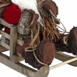 Féérie Lights & Christmas Décoration Père Noël marron sur luge 30 cm Objets de décoration Couleur Marron -Christmas Soldes Boutique 24188856 500 C