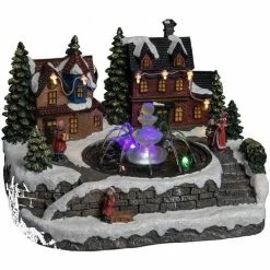 Féérie Lights & Christmas Village de Noël la fontaine avec enfants 10 LED Objets de décoration Couleur Blanc