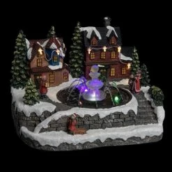 Féérie Lights & Christmas Village de Noël la fontaine avec enfants 10 LED Objets de décoration Couleur Blanc -Christmas Soldes Boutique 24188860 500 C